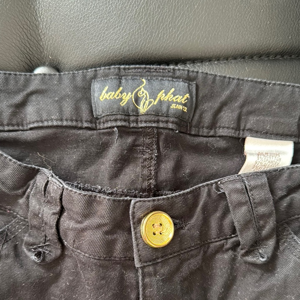 Baby Phat Black Jeans with Gold Button